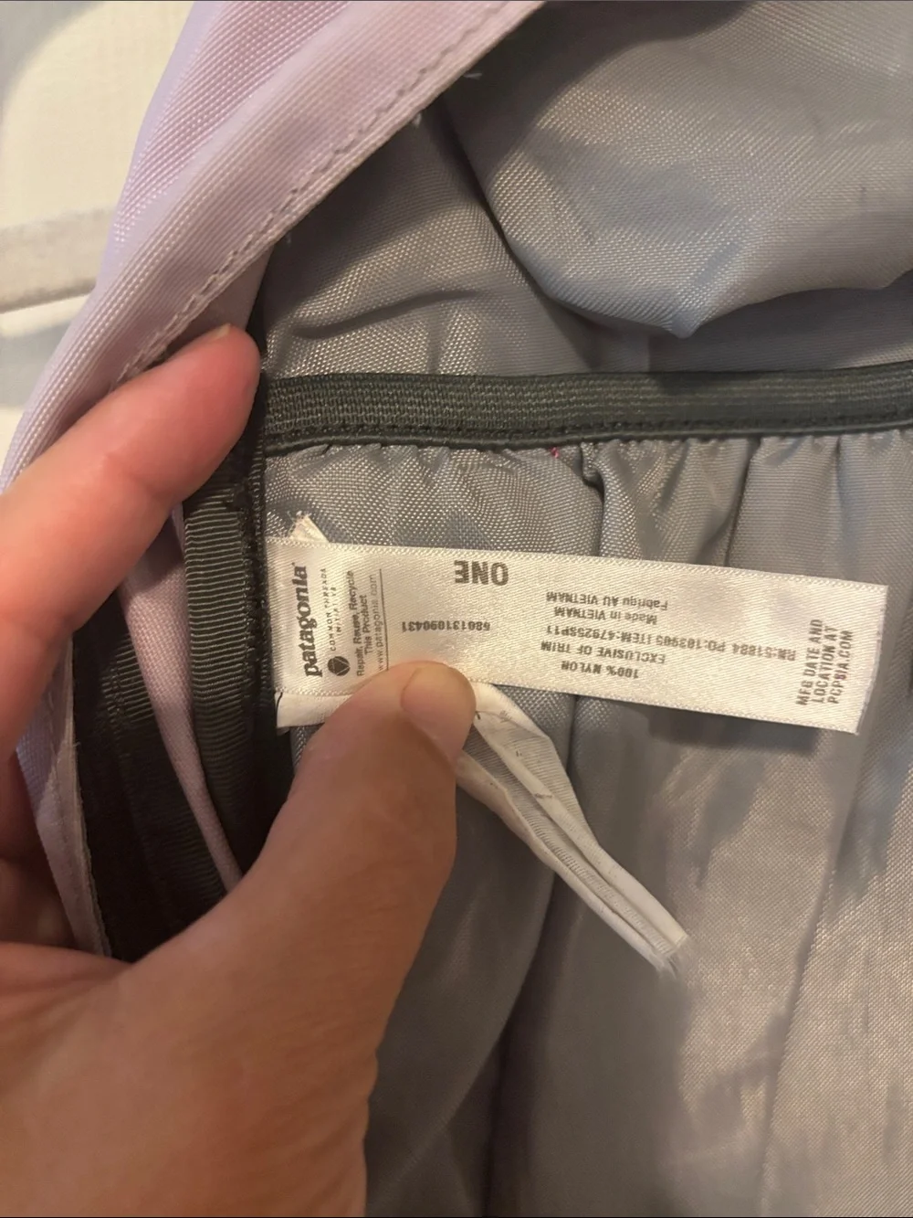 Patagonia Magenta and Lavender Daypack with Teal Accents